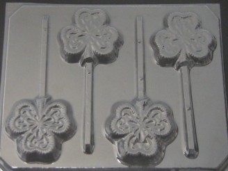 1806 Fancy Shamrock Chocolate or Hard Candy Lollipop Mold